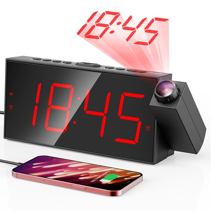 置時計 ANALOG PROJECTION CLOCK Amazon.com: PolyGens Unique LED Analog Projection Clock with